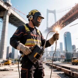 Работа электрогазосварщика на строительном объекте в Москве